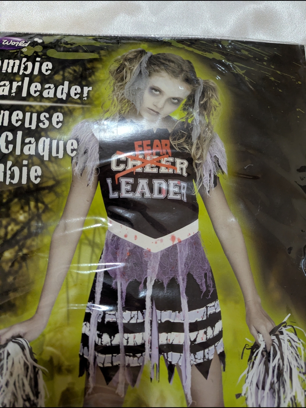 Zombie Cheerleader Costume - Purple and Black